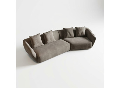 exclusif, luxueux canapé 4 places en tissu de siège en textile moderne de couleur grise