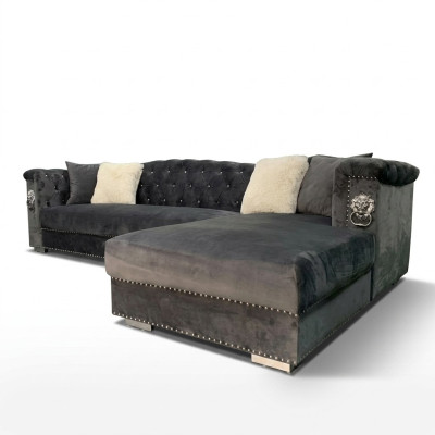 Canapé d'angle Canapé Canapé d'angle Suite d'angle Canapés Design Canapés Paysage de vie Gris Tissu