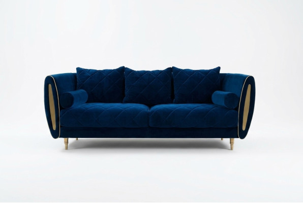 Design Bleu 2 places Relax Sofas Canapé Tissu d'ameublement Canapé Tissu Canapés
