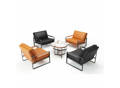élégant 4x Fauteuil Rembourrage Siège Design Moderne Fauteuil en Cuir Lounge de Luxe