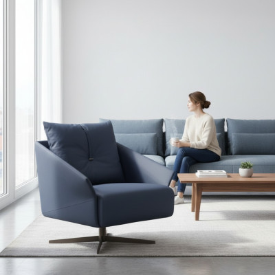 Fauteuil Seater Salon Bleu Design Moderne Mobilier de Luxe Relax Club neuf
