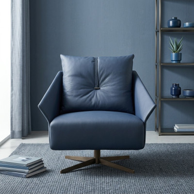 Fauteuil Seater Salon Bleu Design Moderne Mobilier de Luxe Relax Club neuf