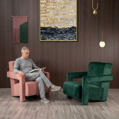 Fauteuil moderne pour TV Canapé 1 place Canapé textile en tissu 2x fauteuil