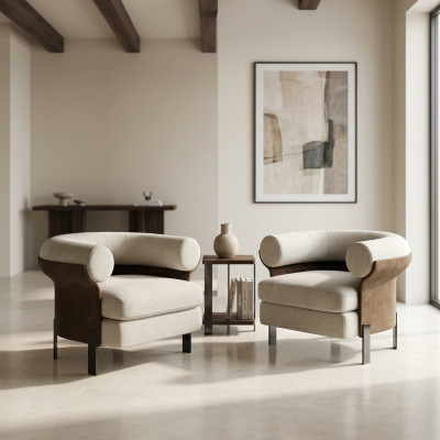 Fauteuil luxueux, fauteuil moderne, canapé-TV, canapé 1 place en tissu textile.