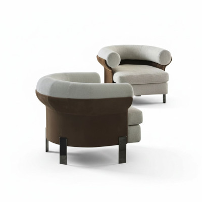 Fauteuil luxueux, fauteuil moderne, canapé-TV, canapé 1 place en tissu textile.