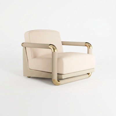 Fauteuil élégant beige Fauteuil TV Canapé 1 place Tissu en textile