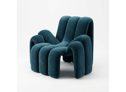 Stylischer Sessel Grün Couch 1 Sitzer moderner luxuriöser Sessel Textil neu