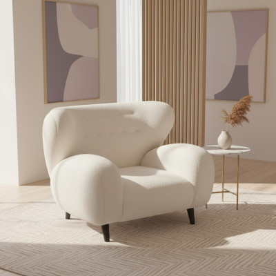 Fauteuil moderne et élégant Blanc Fauteuil Télé Canapé 1 place Textile