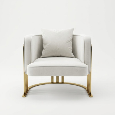 Fauteuil textile de haute qualité, fauteuil blanc élégant, fauteuil moderne, canapé télévision