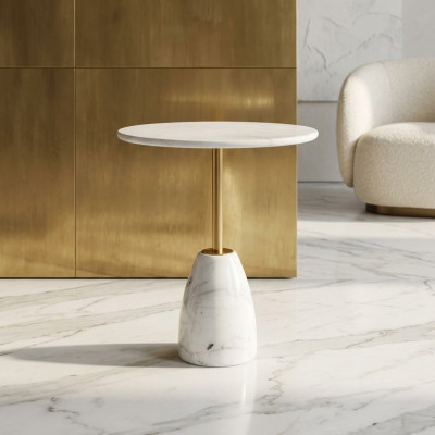Table basse design de luxe en marbre Table d'appoint Tables d'appoint Salon Rond Nouveau