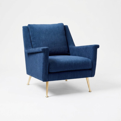 Conception Luxueuse Chaise Bleue Fauteuil Canapé 1 Place Canapé TV Tissu Textile