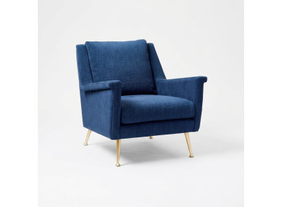 Conception Luxueuse Chaise Bleue Fauteuil Canapé 1 Place Canapé TV Tissu Textile