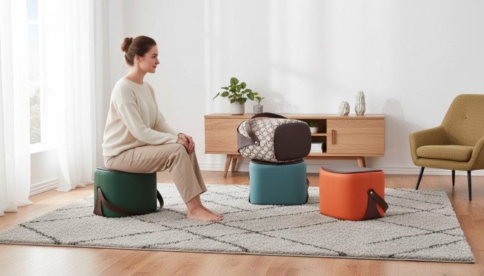 Tabouret rectangulaire Mobilier moderne Repose-pieds Design de luxe Mobilier de salon