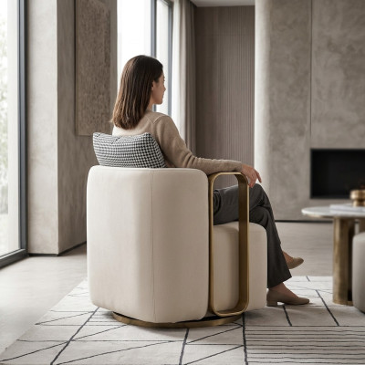 Conception Fauteuil Luxe Chaise Chaise Canapé 1 Place Salon TV Canapé en Tissu
