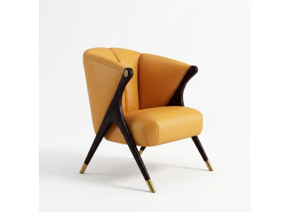 Conception fauteuil luxueux orange Chaise de canapé 1 place TV en similicuir
