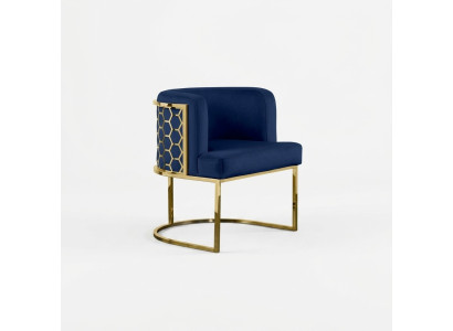 Chaise moderne Salle à manger Fauteuils de club Chaise rembourrée Fauteuil bleu.new Salon