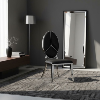 Chaise noire neuve Chaises Fauteuil en tissu Métal Lounge Design Meubles