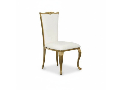 Chaises blanches luxueuses, nouvelles chaises, fauteuil rembourré, fauteuil en métal au design élégant.