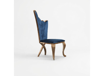 Chaise de fauteuil élégante bleue avec revêtement de siège en tissu en métal de design moderne