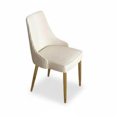 Style moderne Fauteuil élégant Chaise Blanc Siège Rembourrage Métal nouveau