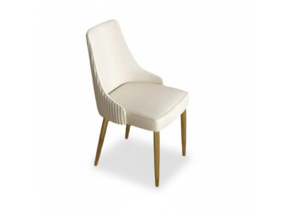 Style moderne Fauteuil élégant Chaise Blanc Siège Rembourrage Métal nouveau