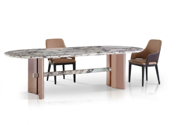 Salle à manger Meubles en acier inoxydable Table à manger ovale Design de table Tables Meubles de luxe