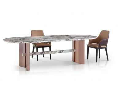 Salle à manger Meubles en acier inoxydable Table à manger ovale Design de table Tables Meubles de luxe