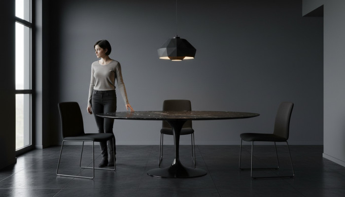 Möbel Esszimmer Esstisch Schwarz Tisch Design Tische Luxusmöbel Rund Neu