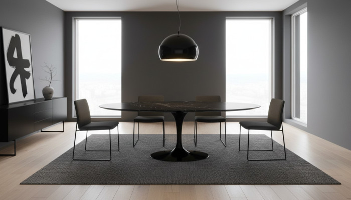 Möbel Esszimmer Esstisch Schwarz Tisch Design Tische Luxusmöbel Rund Neu