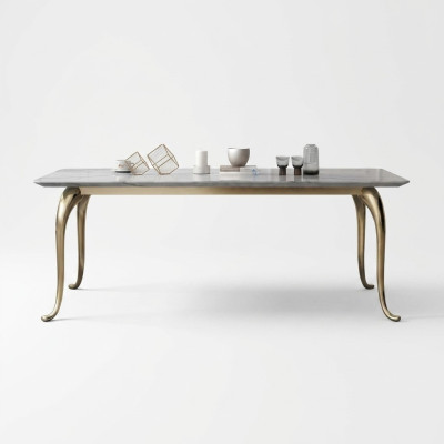 Table de salle à manger de luxe moderne Designer Table de cuisine rectangulaire Table à manger Mobilier de salle à manger