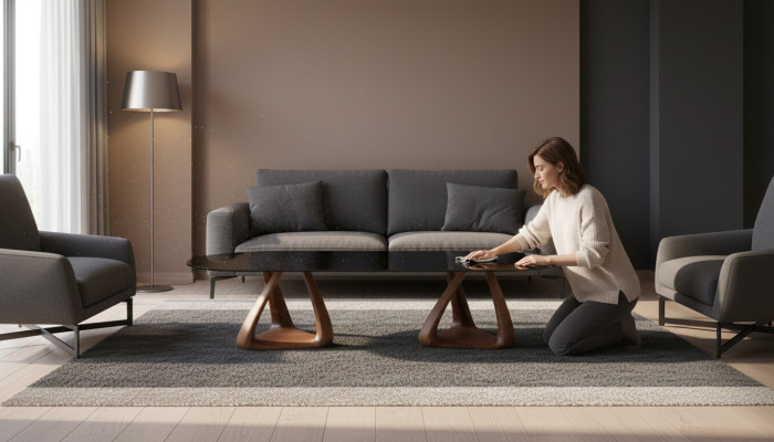 Table à manger noire de designer - Meubles de salle à manger de luxe - Dessus en bois ovale