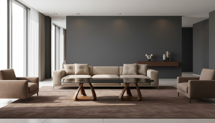 Table à manger noire de designer - Meubles de salle à manger de luxe - Dessus en bois ovale