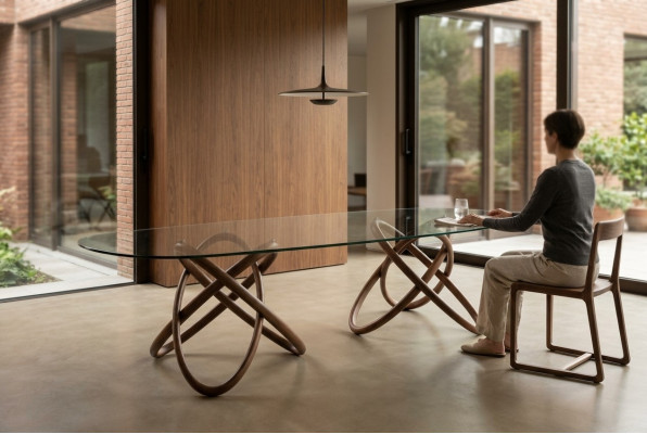 Designer Moderne Salle à Manger Table De Luxe Table Ovale En Verre Mobilier En Verre Neuf
