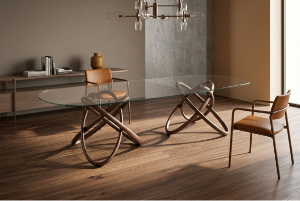 Designer Moderne Salle à Manger Table De Luxe Table Ovale En Verre Mobilier En Verre Neuf