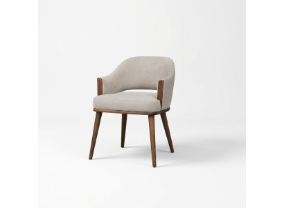 Chaise rembourrée beige avec cadre en bois chaise de cuisine accoudoirs chaise
