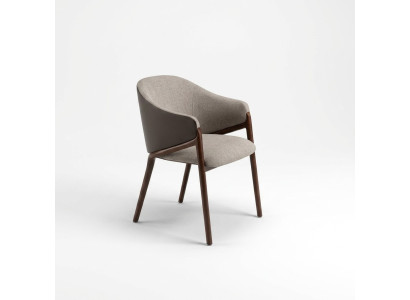 Chaise de salle à manger taupe design, cadre en bois, luxe, rembourrage, fauteuils 1 place