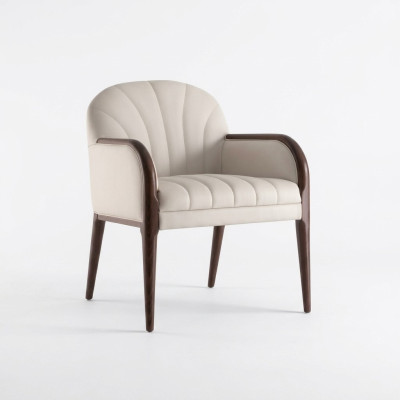 Chaise de bras design blanc de luxe Chaise en bois Rembourrage Meubles Chaises Chaise