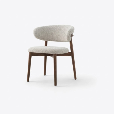 Chaise de salle à manger Chaise de cuisine Fauteuil inclinable en bois en tissu Moderne Gris Chaise