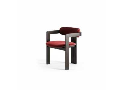Chaise de salle à manger de luxe en rouge Cadre en bois Garniture design Siège simple En textile