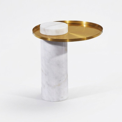 Table d'appoint ronde blanche élégante Table basse de luxe Mobilier de salon