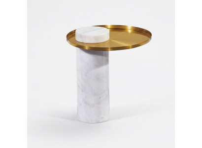 Table d'appoint ronde blanche élégante Table basse de luxe Mobilier de salon