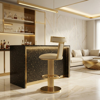 Chaise de salle à manger blanche design en acier inoxydable Cadre Métal Chaises une place