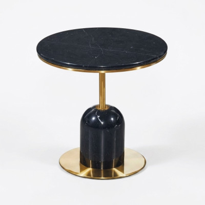 Table basse ronde de salon Table d'appoint Table basse noire Table de canapé de luxe