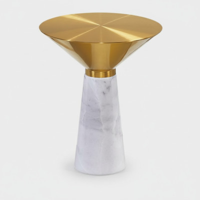 Table d'appoint ronde moderne Table basse Table basse dorée Table en marbre
