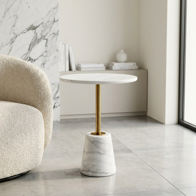 Tables en marbre blanc Rundtsch meubles en métal Tables d'appoint Table de designer
