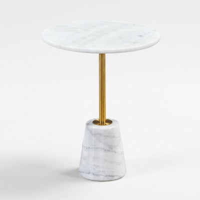 Tables en marbre blanc Rundtsch meubles en métal Tables d'appoint Table de designer