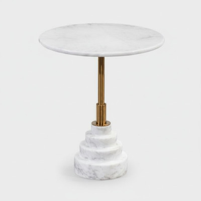 Table basse moderne de luxe Table blanche Tables d'appoint Salle de séjour Ronde nouvelle