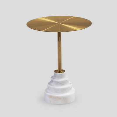 Table basse moderne de luxe en métal Table d'appoint Tables de salon Rondes nouvelles