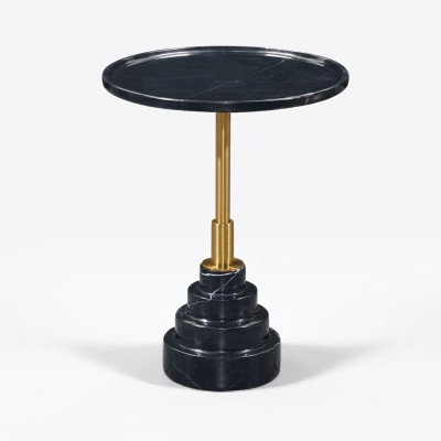 Moderne Tisch Schwarzer Kaffee Luxustisch Marmortisch Beistelltische Wohnzimmer Rund