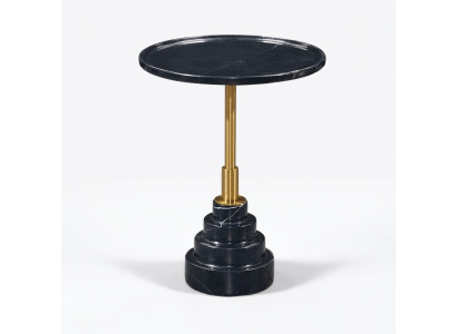 Moderne Tisch Schwarzer Kaffee Luxustisch Marmortisch Beistelltische Wohnzimmer Rund